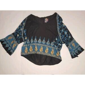 Free People Top Womens Large Kimono Long Sleeve Bohemian Cottagecore